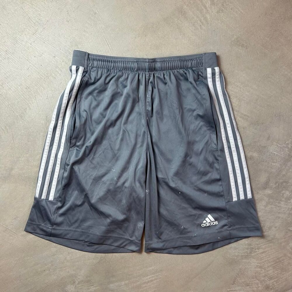 Adidas Men's Grey and Black Shorts